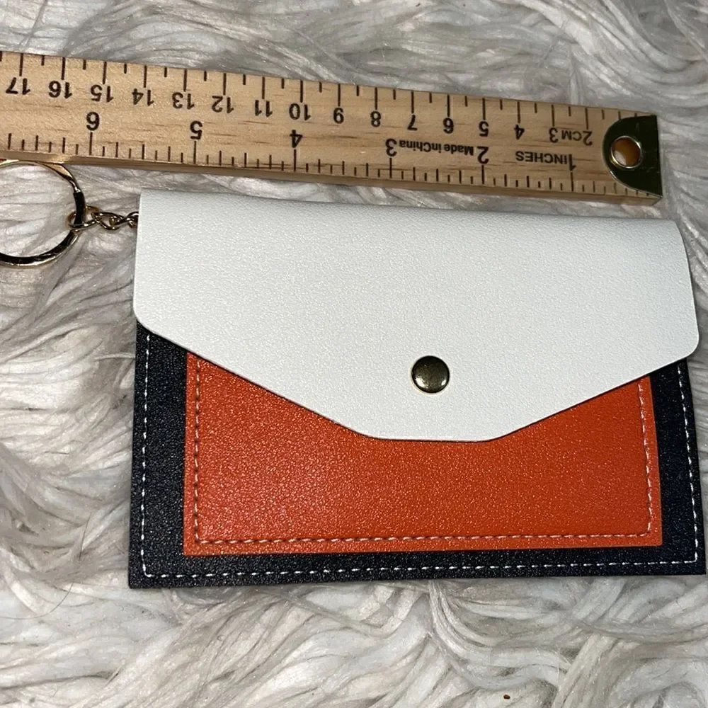 ‎Keychain wallet envelope card holder ID slim color block